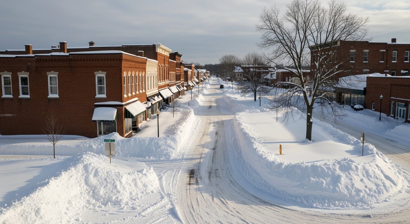 Sidewalk Blocked After Winter Storm